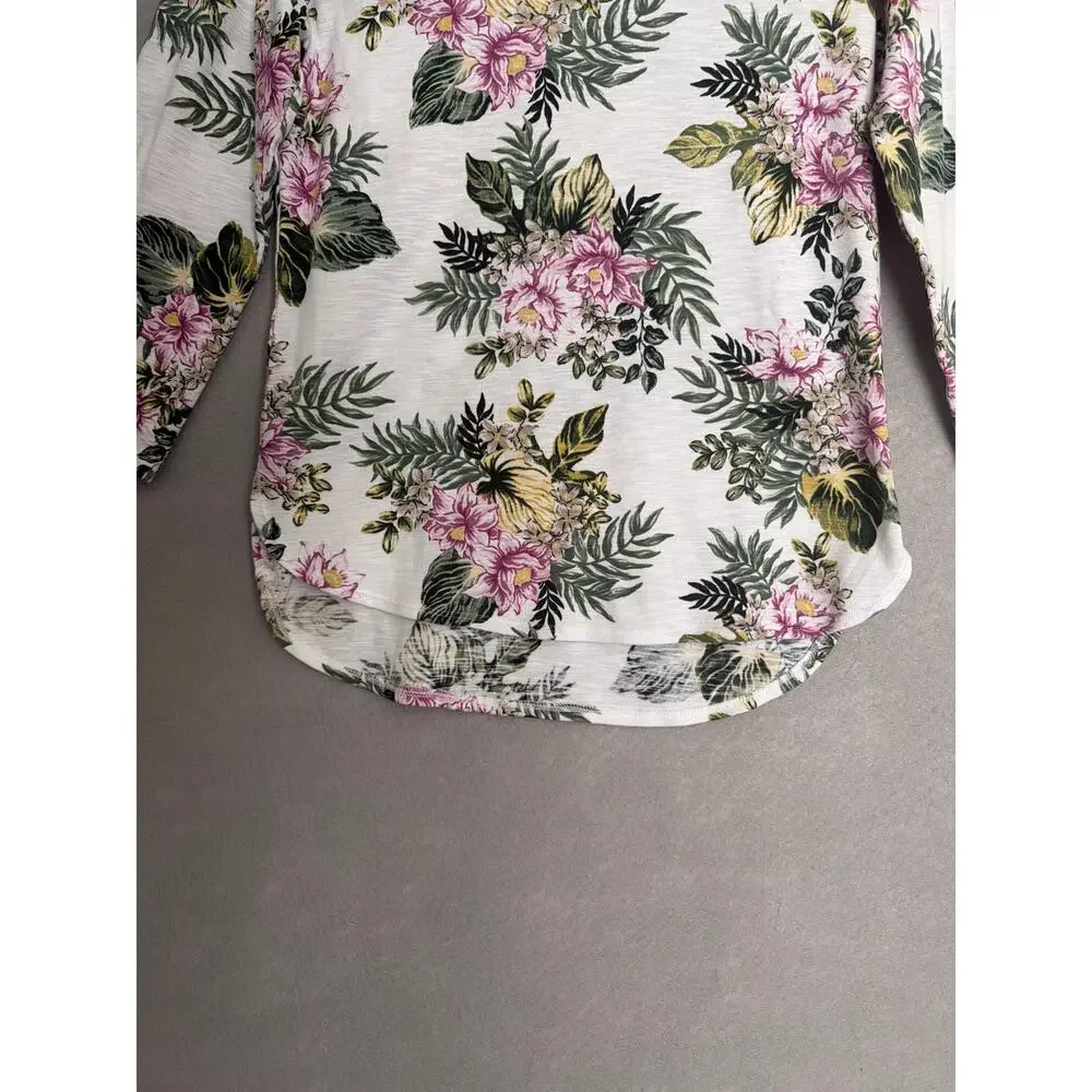 Tommy Bahama Ashby Isles Petal of Luxury T-Shirt White Floral Women's Medium NEW